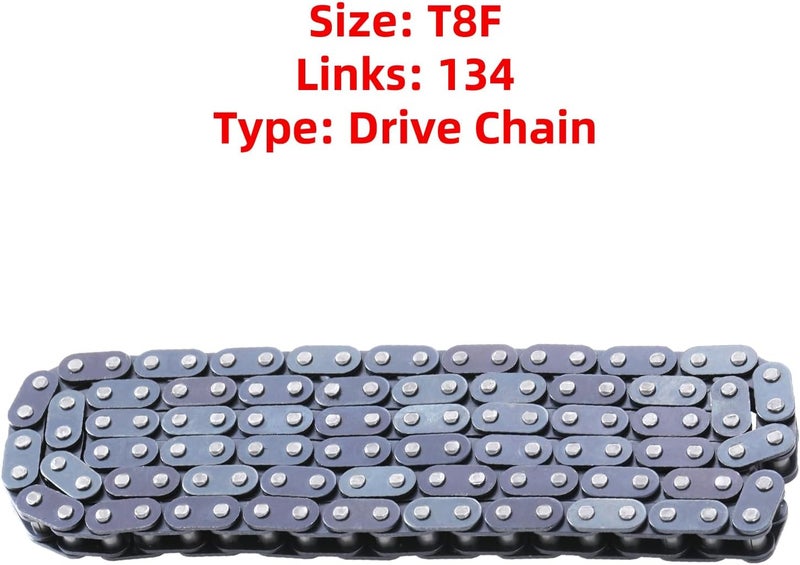 KAMIER T8F Drive Chain 134 Links Heavy Duty for 49cc 50cc 2-Stroke GB Syx Moto Holeshot Metotec Xtreme X-pro SSR Coolster Kids Pit Dirt Bike 43cc 47cc Mini ATV Quad Super Pocket Rocket Bike Moto Parts - Image 5
